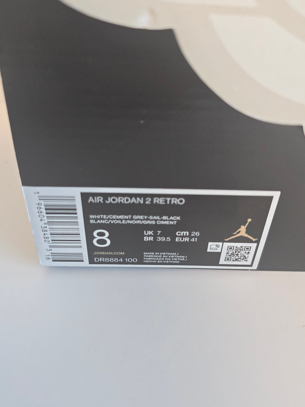 Air Jordan 2 Retro White Cement Grey (Men’s Size 8) New w/ Box